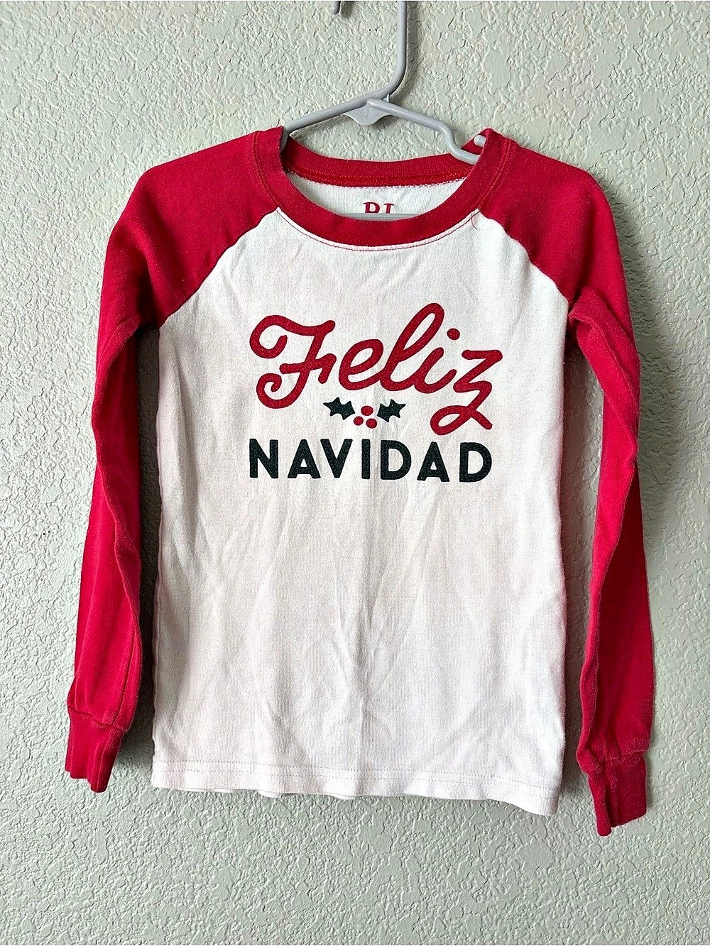 PJ Place Feliz Navidad Holiday Pajama Top Long Sleeve Tee